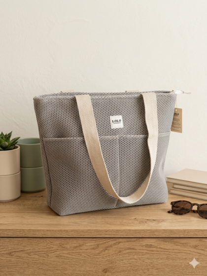 Bolso shopper Malla 3D piedra