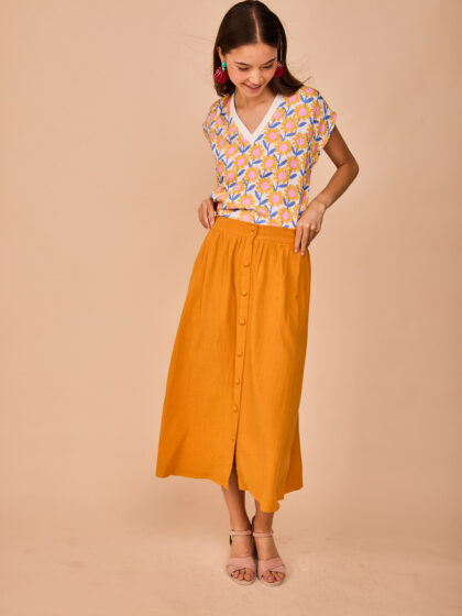 Falda Castro mostaza