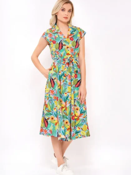 Vestido midi estampado floral