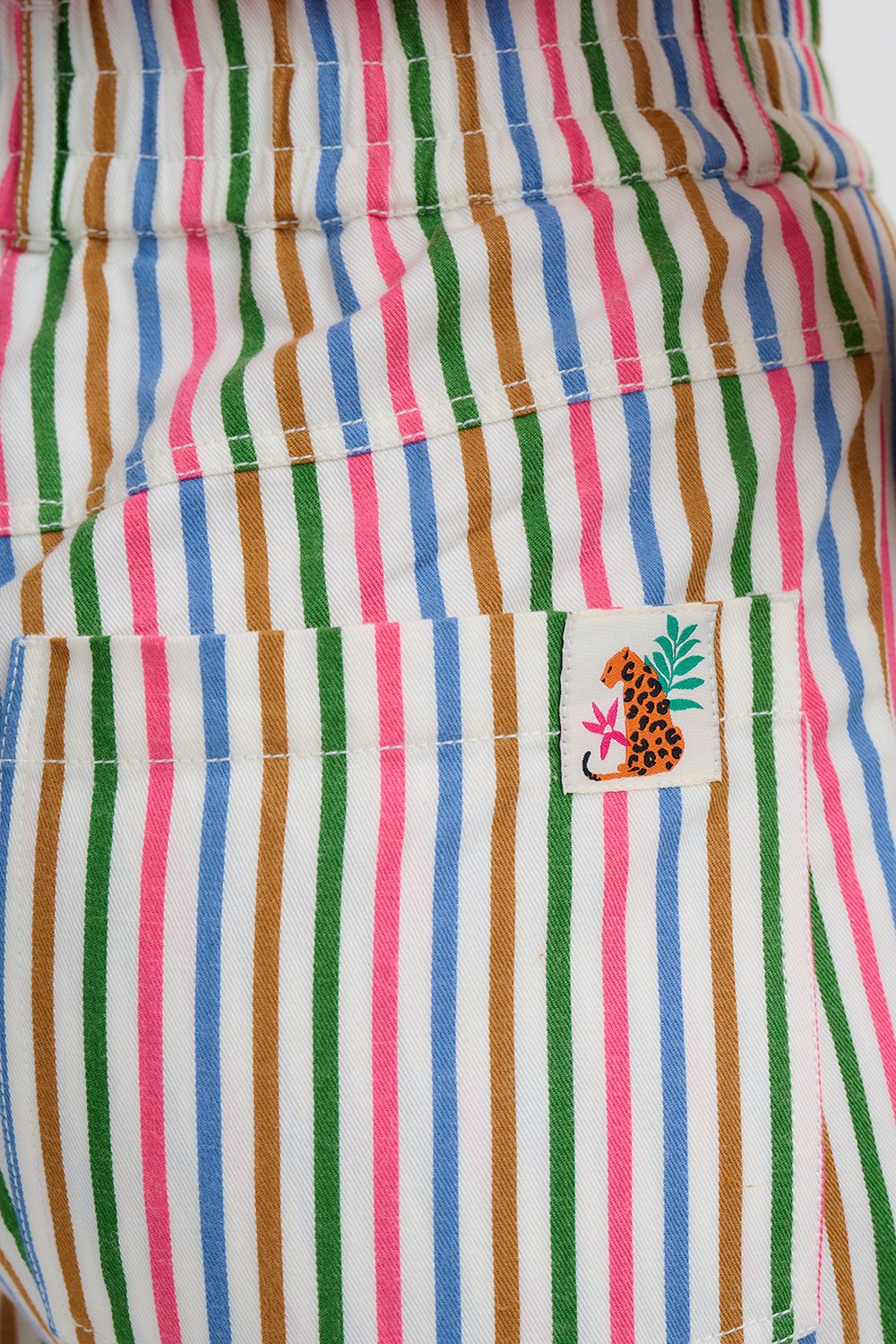 Pantalones cropped rayas multicolor - Imagen 3