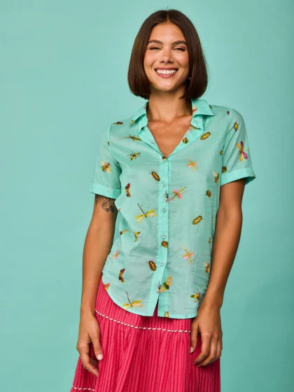Camisa Somo turquesa Insectos