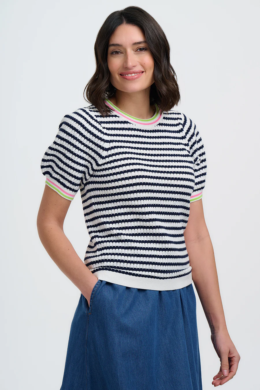 Top punto rayas marineras