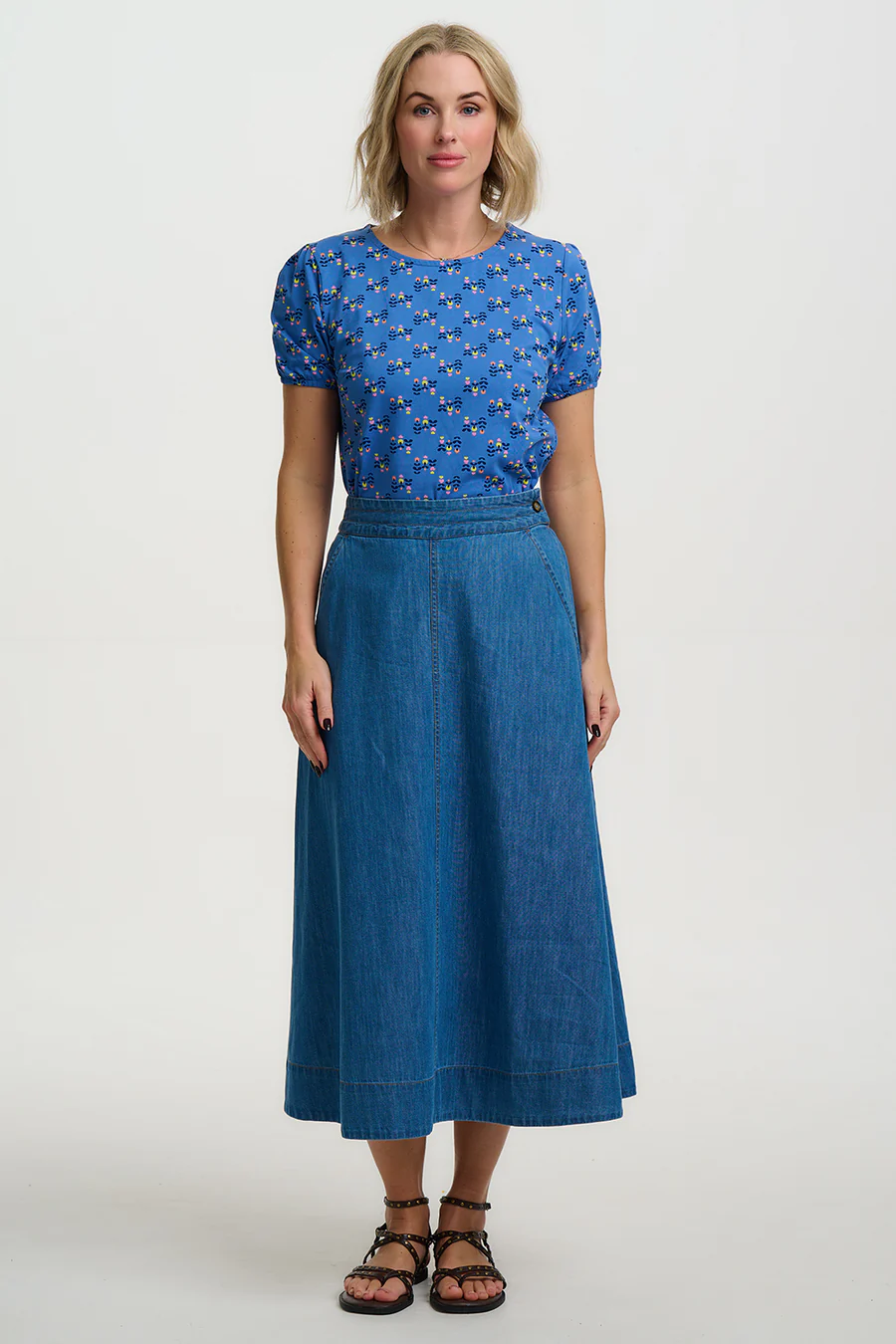 Camiseta azul toque folklore - Imagen 3
