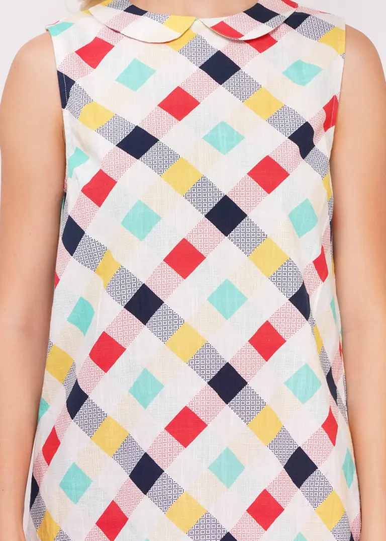 Camisa estampado geométrico sin mangas. - Imagen 2