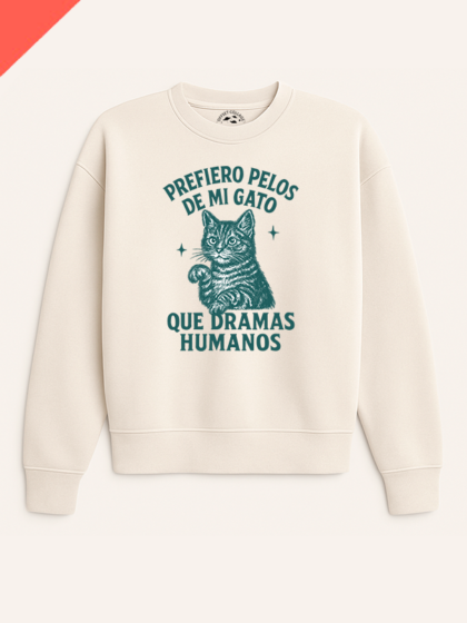 Sudadera prefiero pelos de mi gato