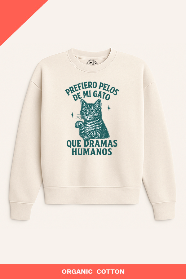 Sudadera prefiero pelos de mi gato